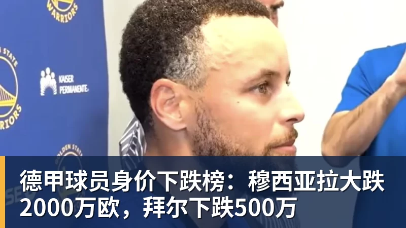 德甲球员身价下跌榜:穆西亚拉大跌2000万欧,拜尔下跌500万